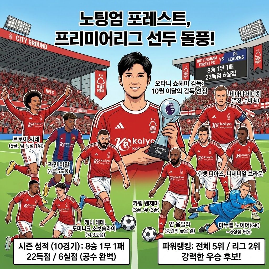 [돌풍] 노팅엄, EPL 초반 선두 질주! 오타니 매직?